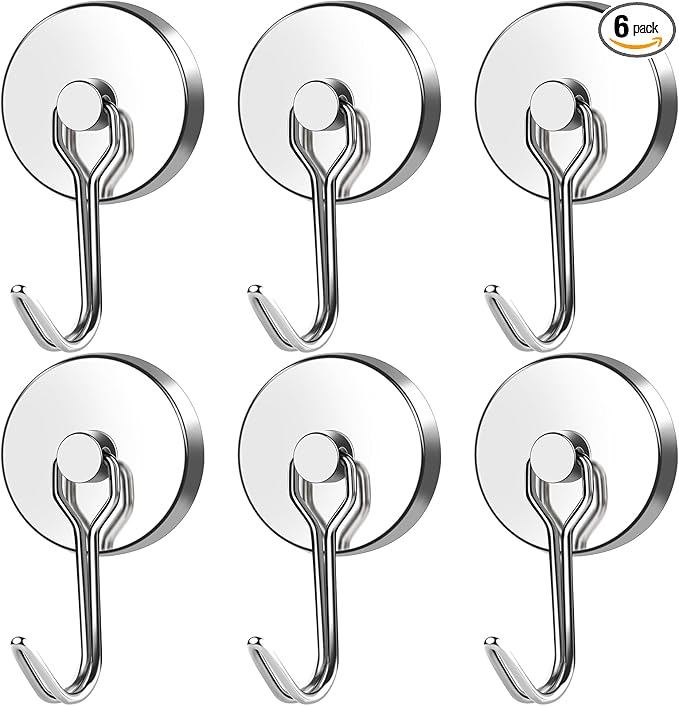 MIKEDE Magnetic Hooks, 110LB Heavy Duty Neodymium Magnet Hooks, Strong Swivel by MIKEDE