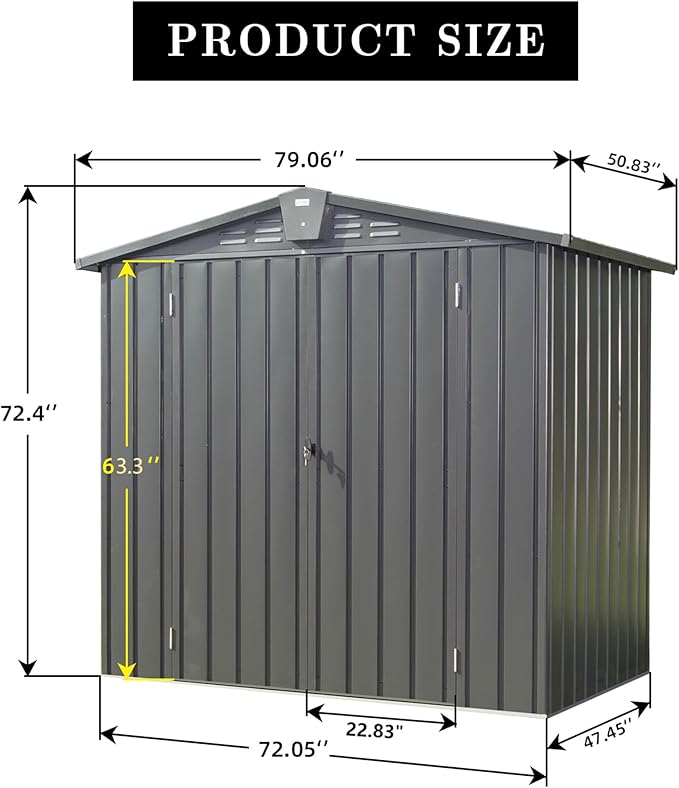 iKERY Galvanized Steel Storage Shed - Image 7