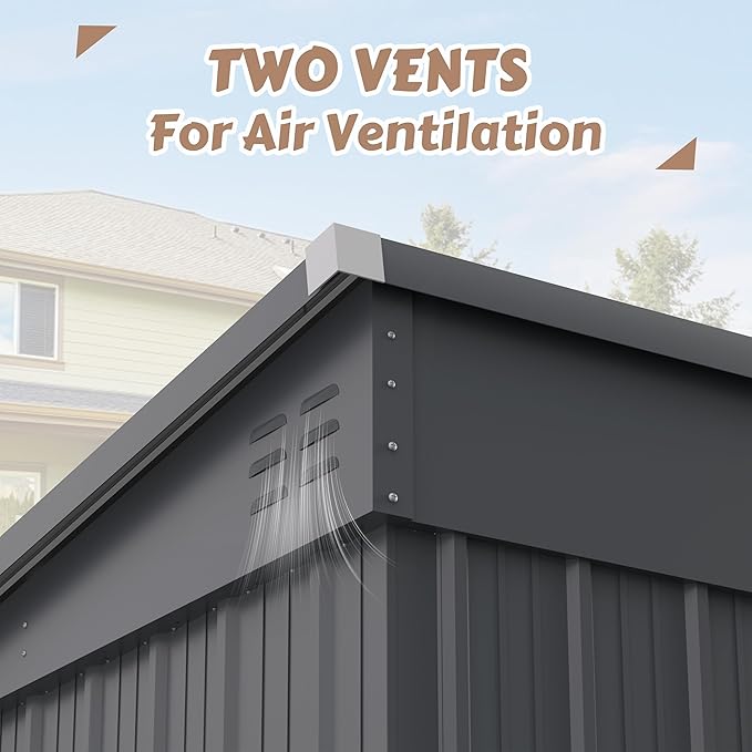 VEIKOU Metal Storage Shed, 6x10FT Outdoor Storage Shed - Image 6