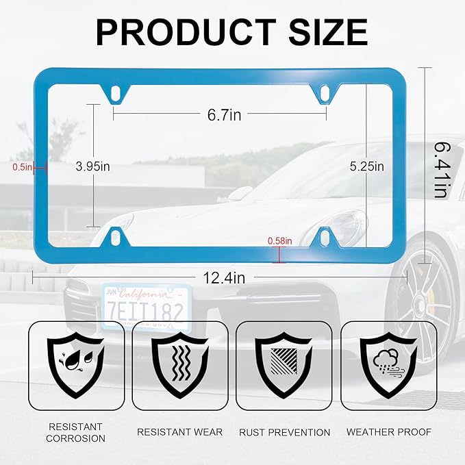 LivTee 4 Holes Stainless Steel License Plate Frames, Automotive Exterior - Image 3