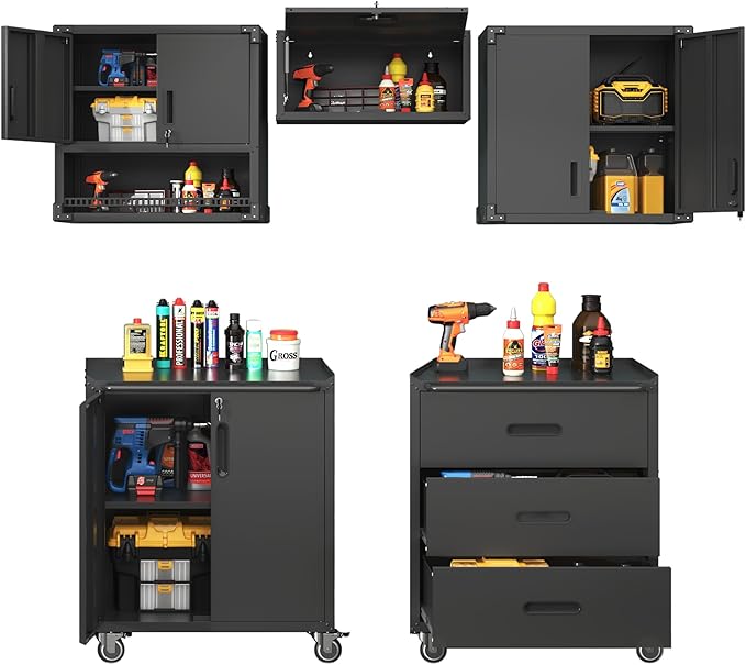 Metal Tool Cabinet, Garage Storage Cabinet System, Wall Cabinet & Locking by VIYET