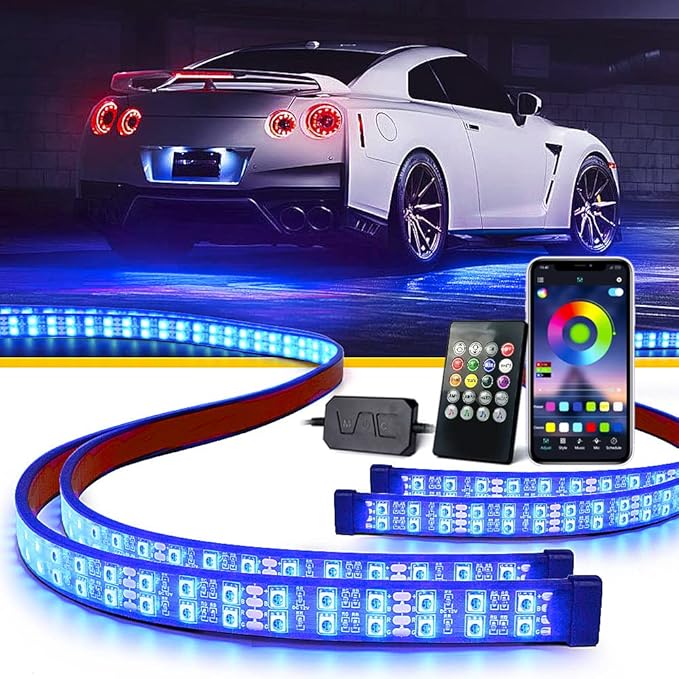 LUMENIX Double Row RGB LED Car Underglow Lights Kit, w/Dynamic Music & DIY Mode by LUMENIX
