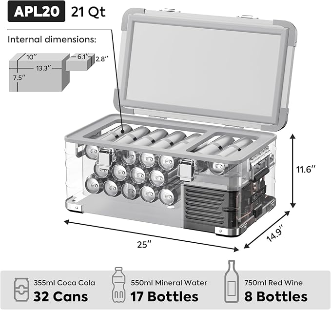 ICECO APL20 12 Volt Car Refrigerator, 21 Qts Light Duty Aluminum 12V Portable - Image 2