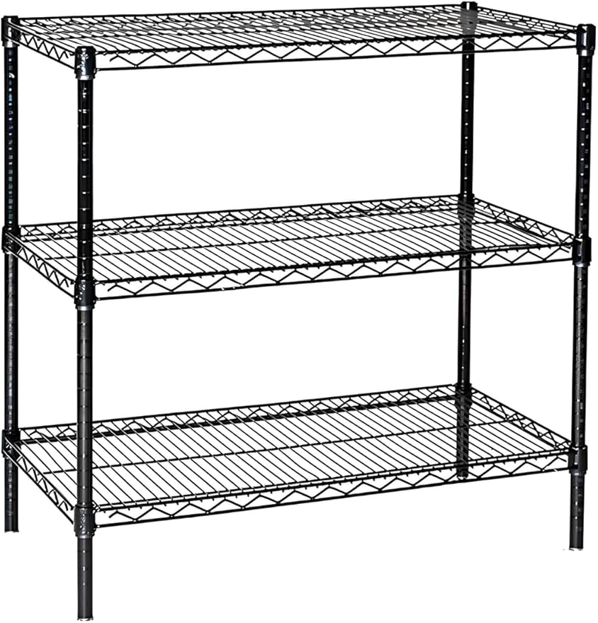 Omega 12" Deep x 48" Wide x 36" High 3 Tier Black Starter Shelving Unit by OmegaProductsCorporation