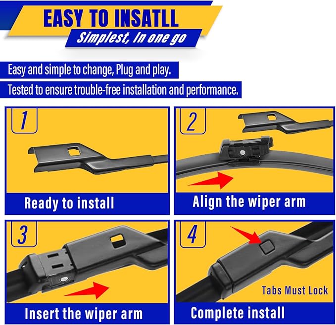3 wipers Replacement for 2016-2022 Volvo XC90, Windshield Wiper Blades Original - Image 8