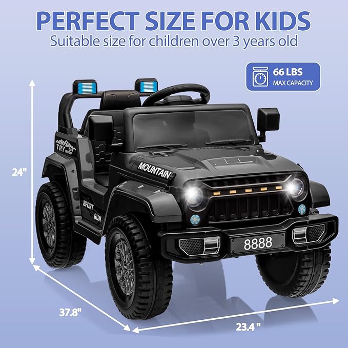 12V Kids Ride on Truck Car, 4 Wheeler Electric Vehicles - Image 4