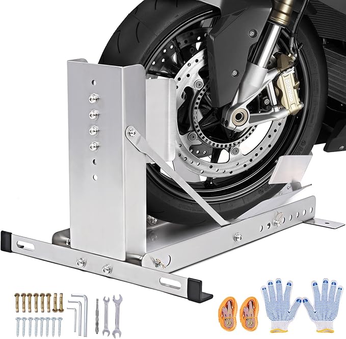 CXRCY Motorcycle Wheel Chock Stand, Anti-Rust Stainless Steel by CXRCY