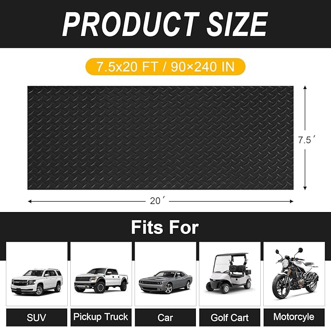 7.5x20 FT Garage Floor Mat, 2.8mm Thickened Flooring Roll - Image 2
