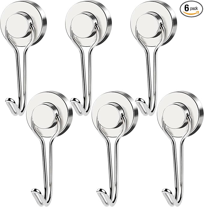 MIKEDE Magnetic Hooks, 40LB Neodymium Magnet Hooks Heavy Duty, Strong Magnetic by MIKEDE