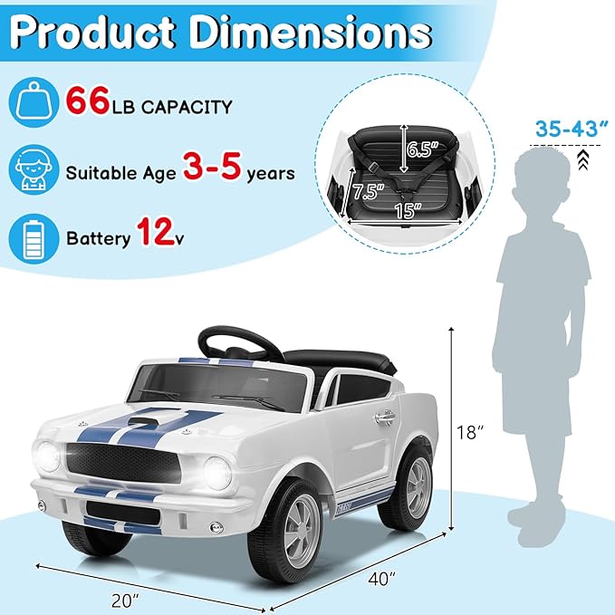 Winado Licensed Shelby Electric Car - Image 6