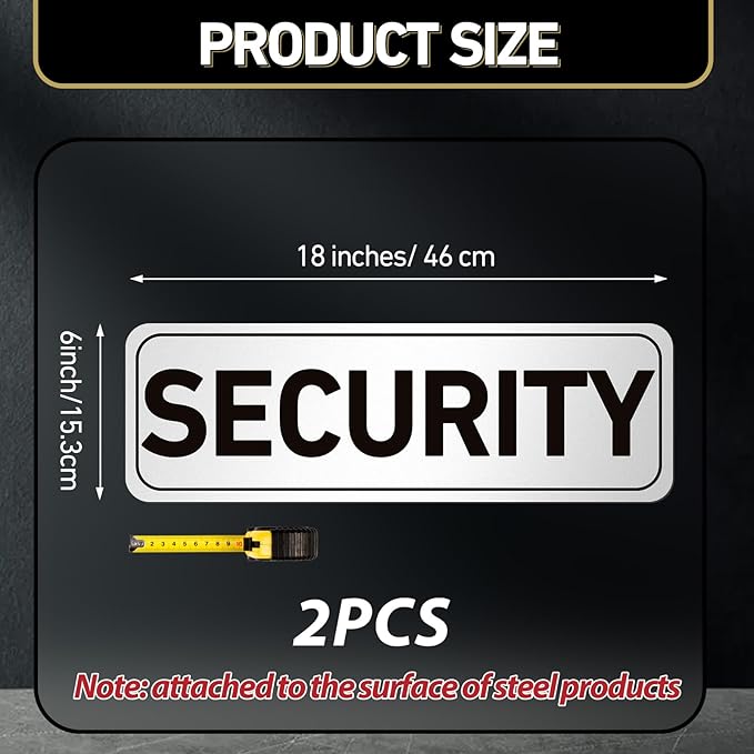 2 Pcs Security Officers Magnetic Signs Heavy Duty Reflective Security Sign - Image 2