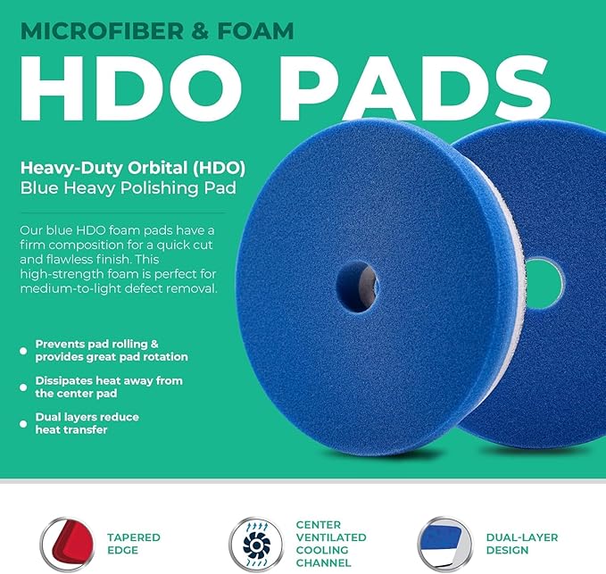 Lake Country 5.5" HDO Blue Foam Heavy Polishing Pad – Premium Heavy Duty - Image 3