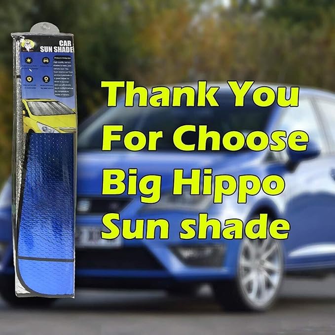 Big Hippo Car Windshield Sun Shade UV Rays Sun Visor Shade, Auto Front Car - Image 7