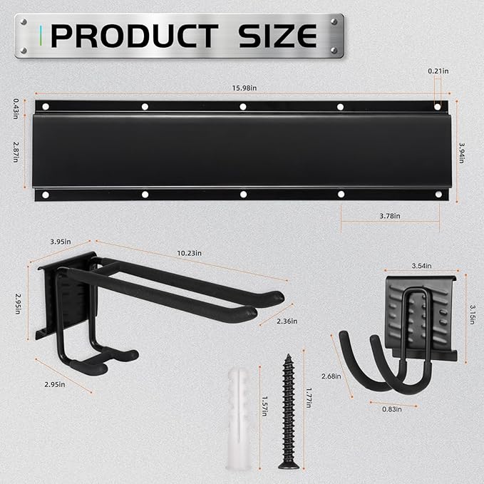 Garage Tool Organizer Wall Mount, Heavy Duty Garage Organization Tool Storage - Image 3