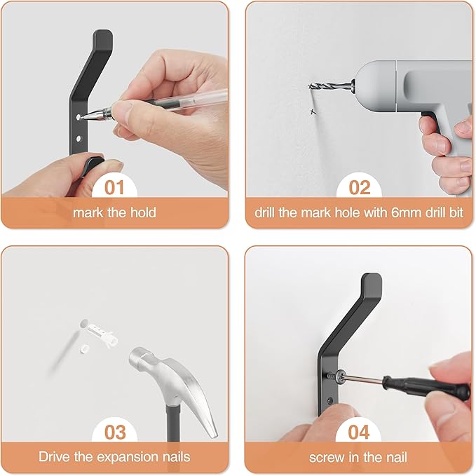20-Pack Wall Hook for Hanging Coat - 20LB - Image 7
