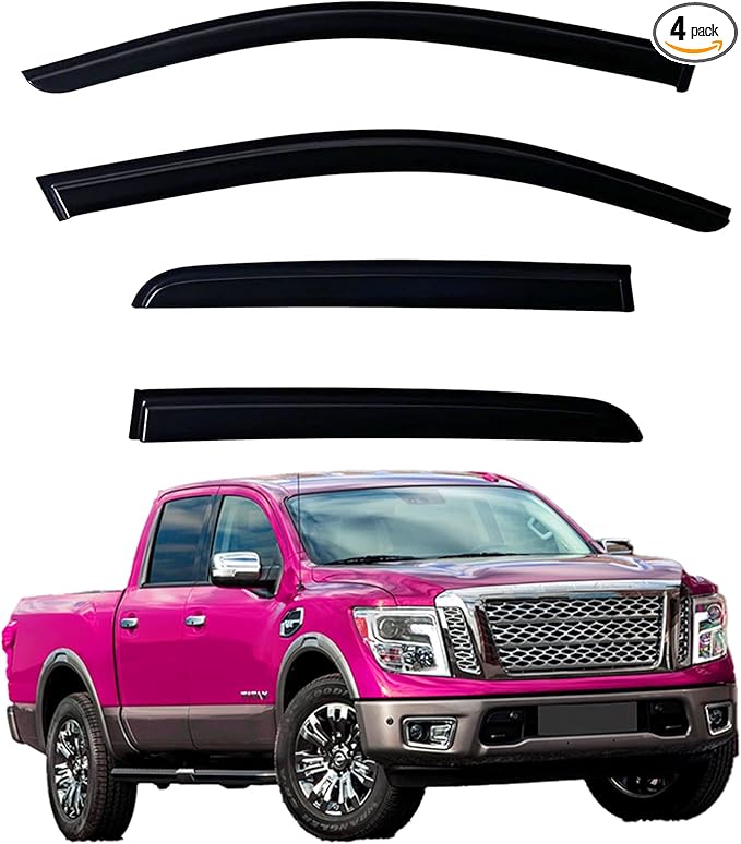Window Visors Rain Guards fits 2017-2025 Titan, Out-Channel Window Wind by Unknown
