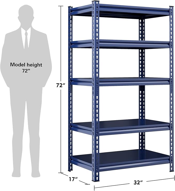 REIBII Garage Shelving 2000 LBS Storage Shelves Heavy Duty Metal Shelving Unit - Image 3