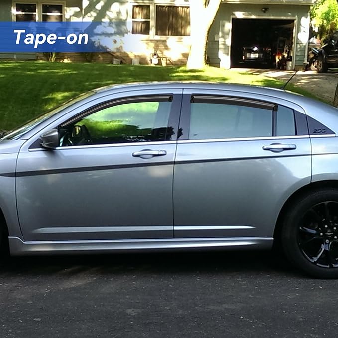 Window Visors Rain Guards for 2011 2012 2013 2014 Chrysler 200, Out-Channel - Image 3