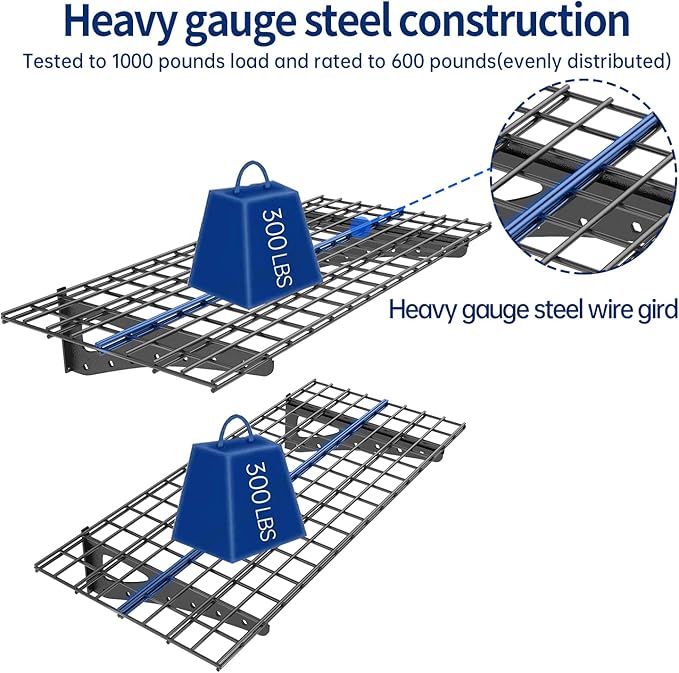 2-Pack Garage Wall Shelving, 2x4ft Walls Shelf Storage Rack, Sturdy Walls - Image 5