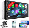 Double Din Car Stereo with Wireless Carplay and Wireless Android Auto, 7 Inch by Leadfan