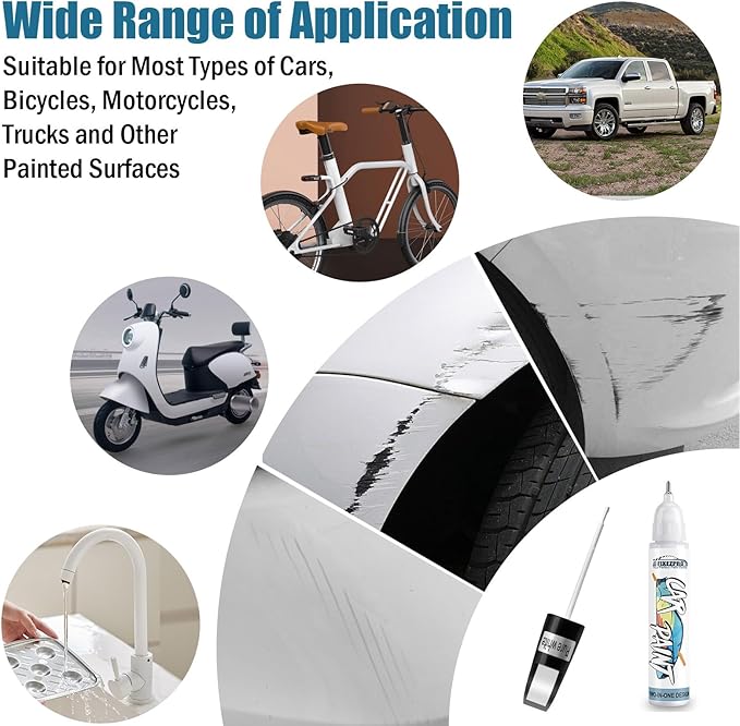 White Car Paint Touch Up, Car Paint Scratch Repair Pen, Color Accurate - Image 6