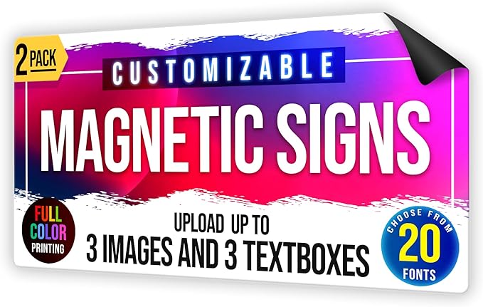 2-Pack, 30 mil Customized Vinyl Car Magnets, Personalized Magnetic Sheets - Image 3