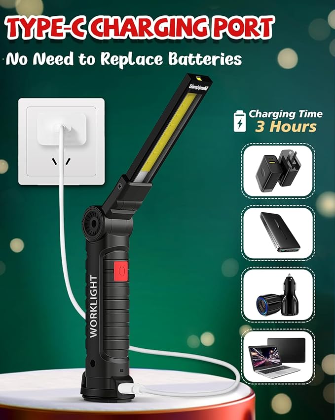 Coquimbo Tool Gifts for Men Dad Him Husband, Rechargeable LED Work Light BBQ - Image 7