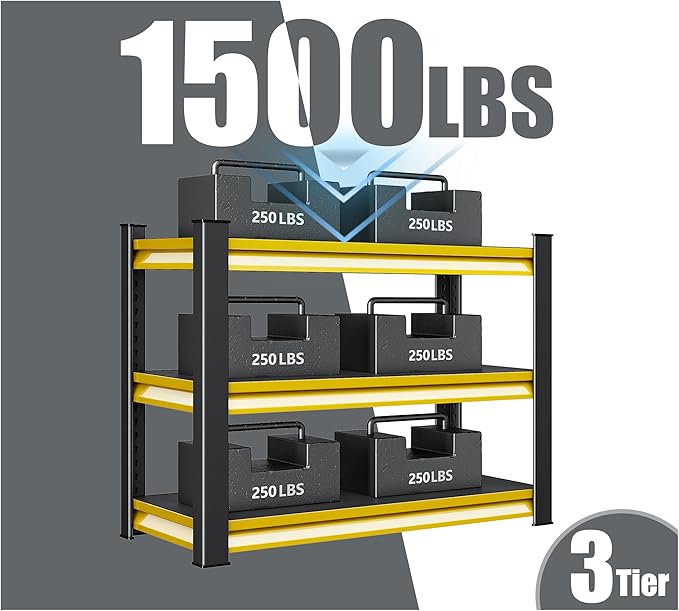 40" W Garage Shelving Heavy Duty, 1500LBS Loads Adjustable Garage Storage - Image 6
