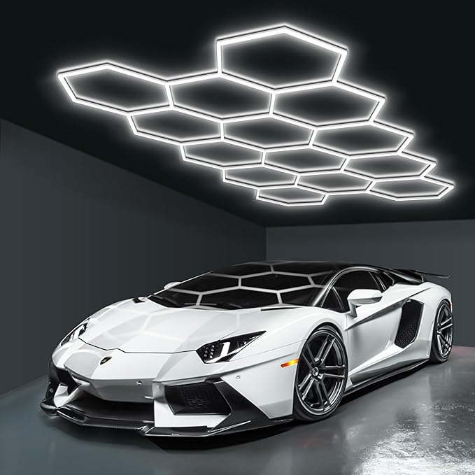 BRILLIHOOD Hexagon Garage Lights, LED Honeycomb Garage Lights, 6500K Super by Brillihood