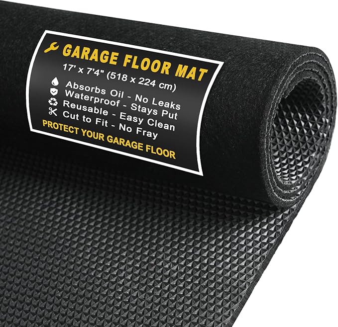 Heavy-Duty Garage Floor Mat 17' x 7'4" by Golener