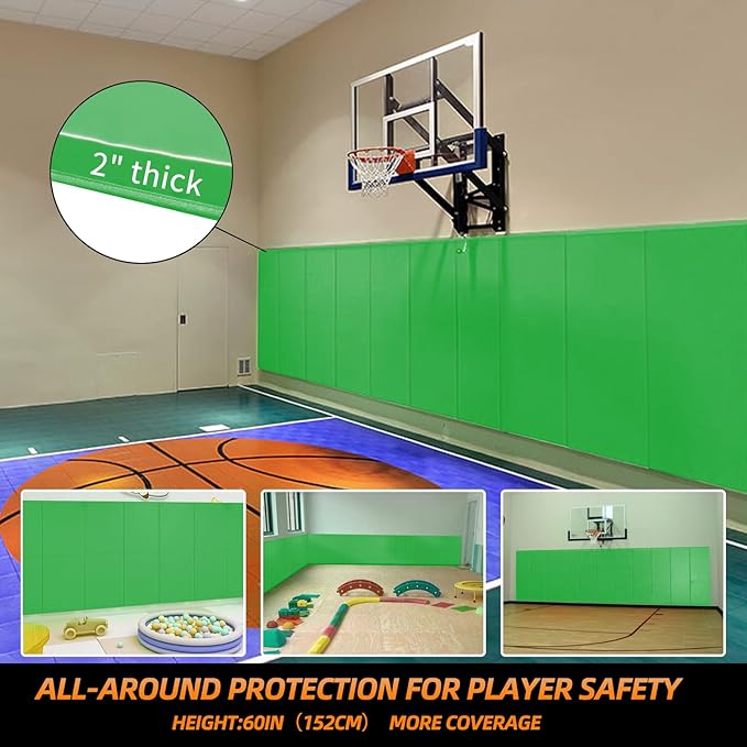 PROGOAL 2"/4" Thick Foam Protection Wall Pad，Gym Basketball-Court - Image 3