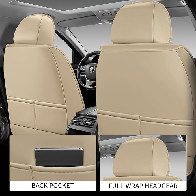 Car Seat Covers Full Set, Easy Install Luxury Leather Automotive Seat Covers - Image 6