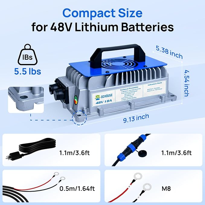 DC HOUSE 48V 18A Lithium Battery Charger, 900W Fast Charger, Charging - Image 7