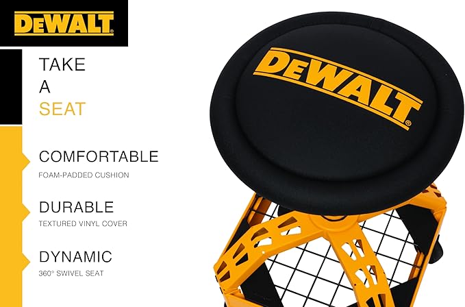 DEWALT Heavy-Duty Metal Rolling Stool - Image 5