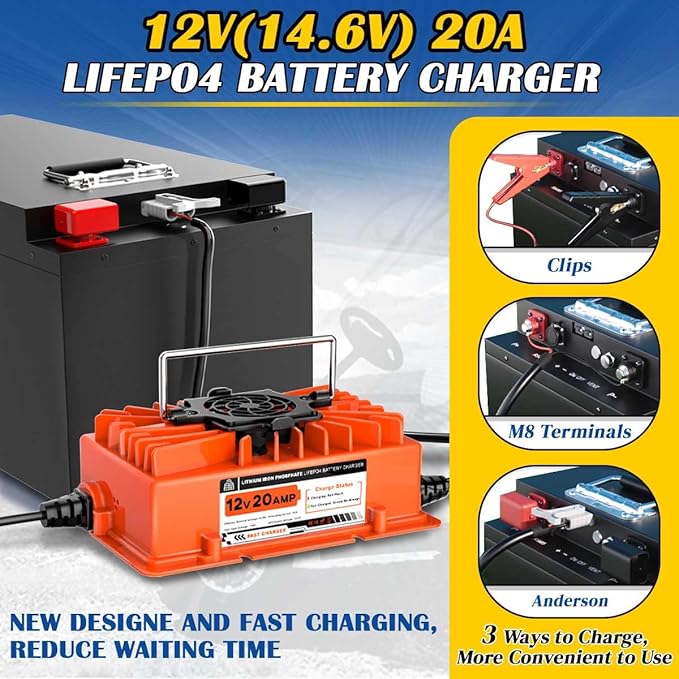 14.6V 20A LiFePO4 Battery Charger 12V Lithium Battery Charger - Image 2
