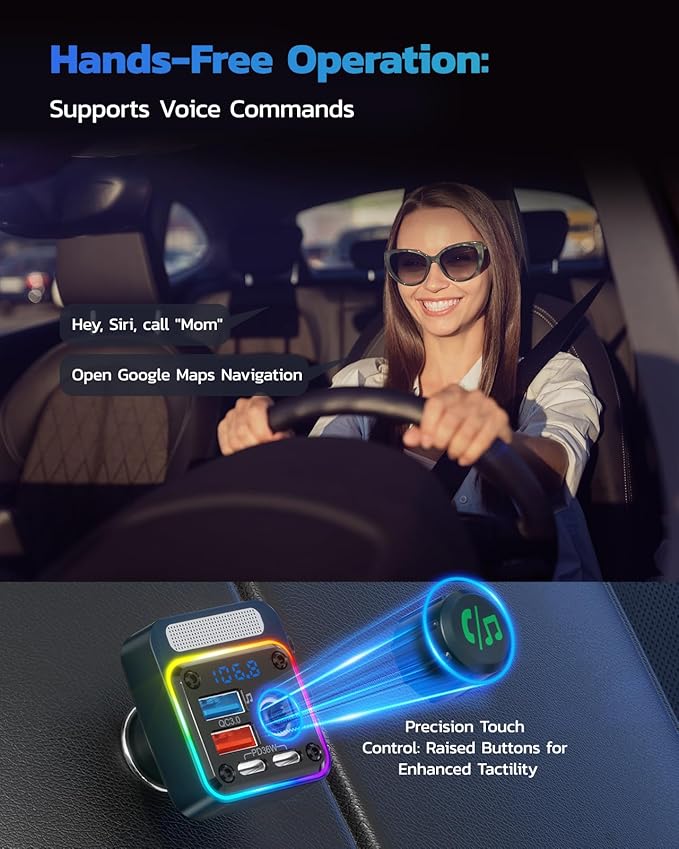 Nulaxy 54W Bluetooth 5.3 Car Adapter - Image 5