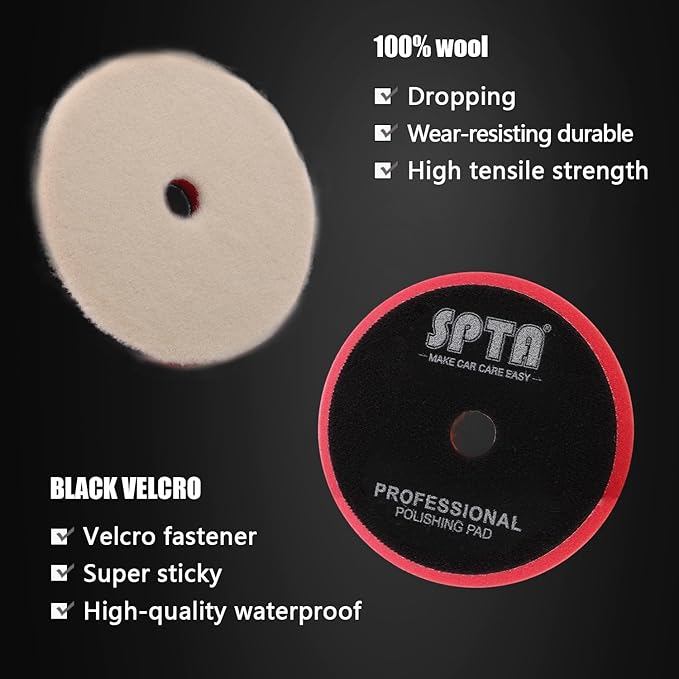 Buffing Polishing Pads, SPTA 6 Inch 150mm Body Repair Polishing Pad Set Made - Image 5
