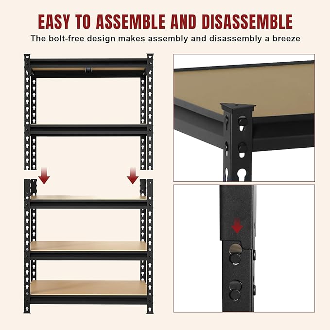 BIG RED 5 Tier Heavy Duty Garage Storage Shelving: Adjustable Metal Utility - Image 9