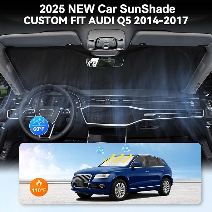 Custom fit Audi Q5 Windshield Sunshade - Image 4