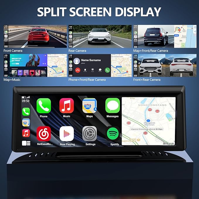 Wireless CarPlay Screen with 2K Dash Cam, 8.1" Portable Touchscreen Car Stereo - Image 7