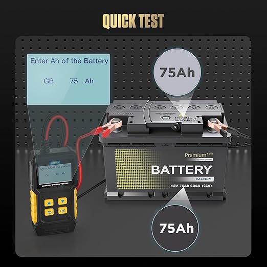 12V Car Battery Tester, 20-2000 CCA Load Tester Automotive, Charging & Cranking - Image 2
