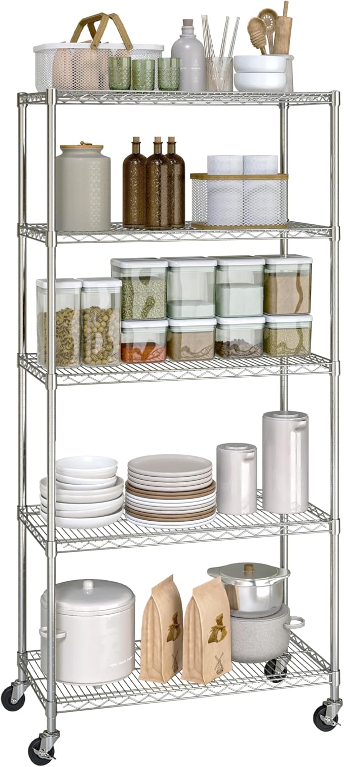 Seville Classics UltraDurable Heavy Duty NSF Solid Steel Wire Rack Storage Unit - Image 8