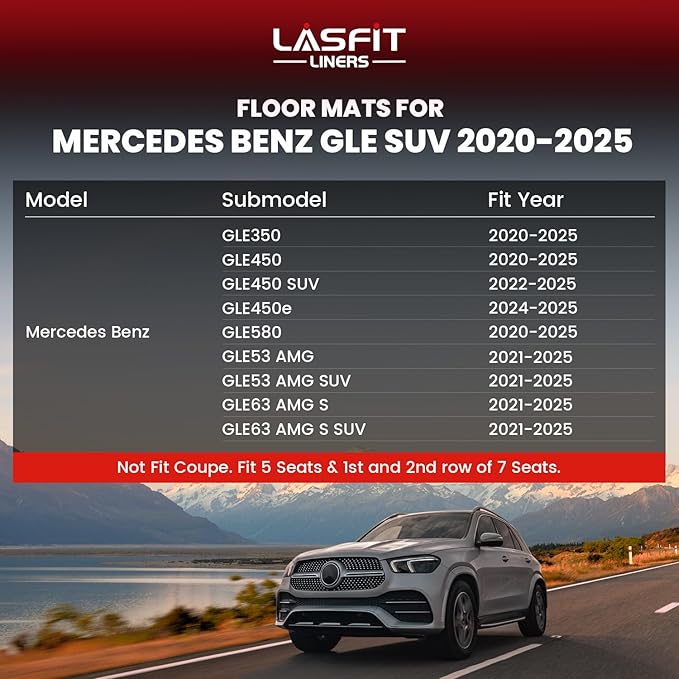 LASFIT Floor Mats & Cargo Mat for Mercedes Benz GLE SUV 2020-2026 350/450 / - Image 6