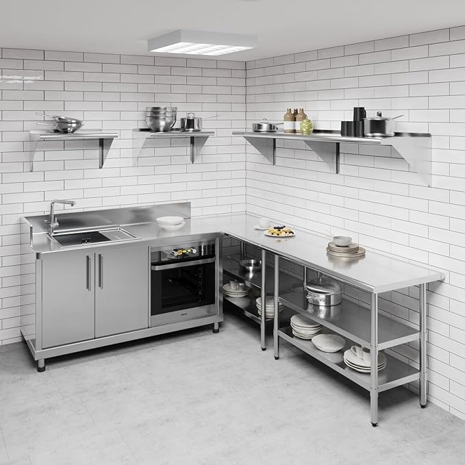 AmGood 72" Long X 18" Deep Stainless Steel Wall Shelf | NSF Certified | - Image 2