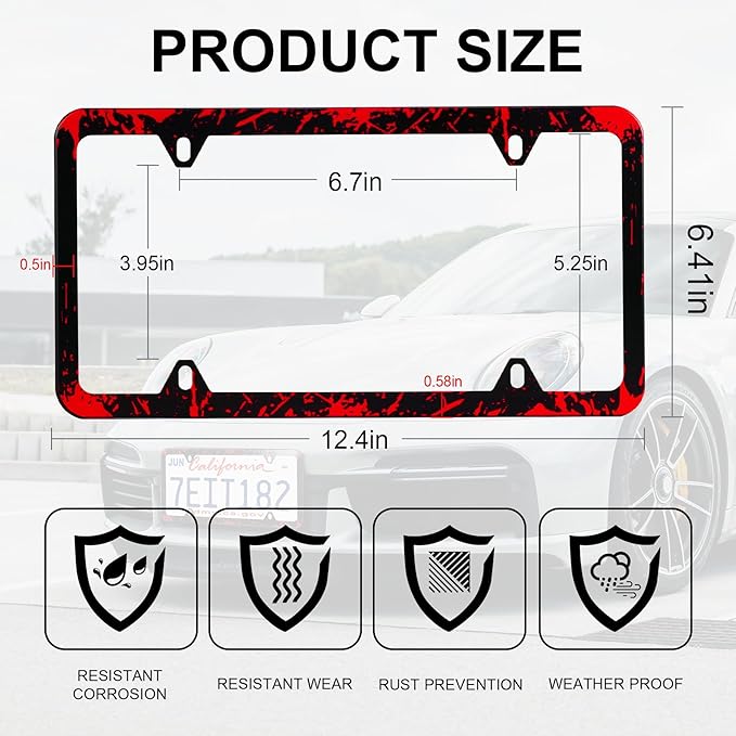 LivTee Black License Plate Frames, 4 Holes Stainless Steel License Plate Covers - Image 3
