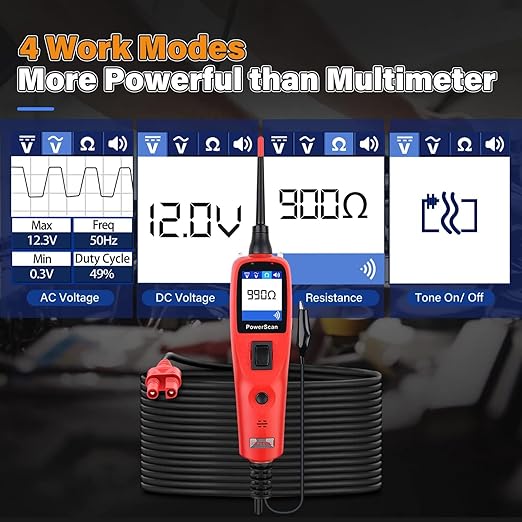 Autel PowerScan PS100 Automotive Circuit Tester 2.0, 12-24V Power Circuit Probe - Image 3