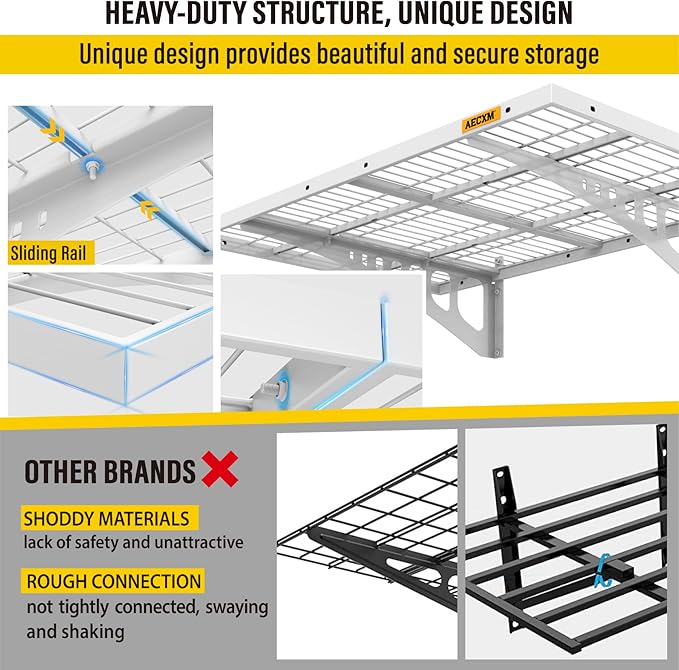 2x3ft 4Pack Wire Shelving Unit Heavy Duty Garage Storage Shelves Wall Mounted - Image 5
