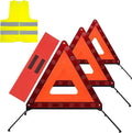 AYKRM 3PACK Car Warning Triangle Heavy Reflective Warning Road Safety Triangle by AYKRM