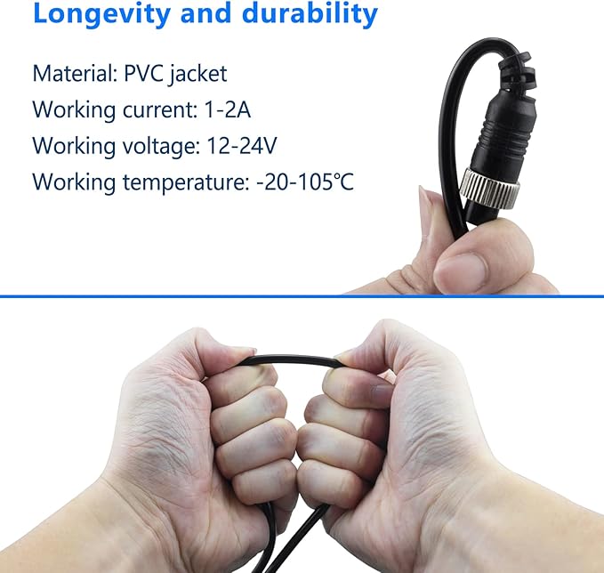 Car Video Extension Cable 4 Pin Aviation Waterproof Shockproof - Image 3