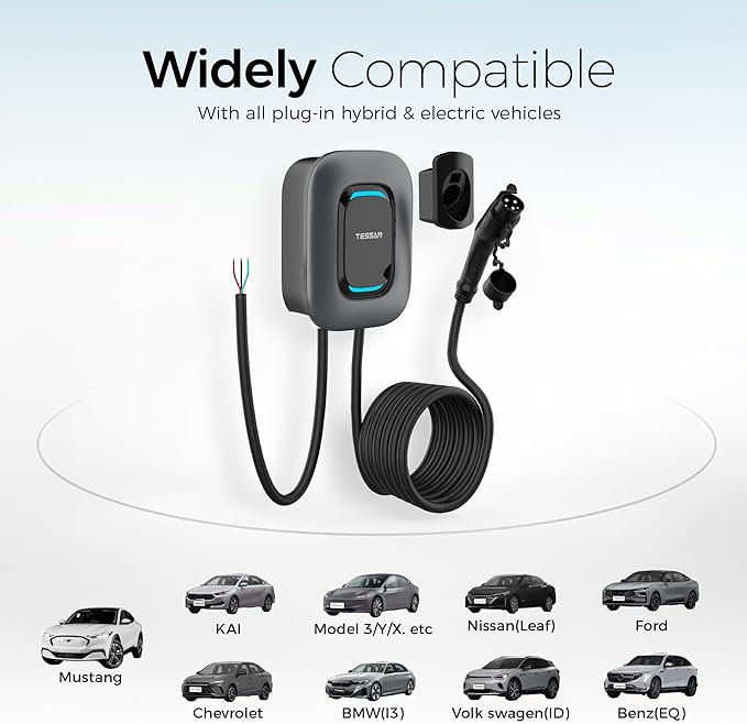 TESSAN Level 2 EV Charger, Hardwired Electric Vehicle Fast Charging Station - Image 7